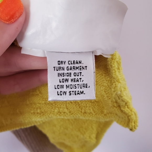 St. John Draped Cardigan Small Neon Yellow Beige - Picture 9 of 10